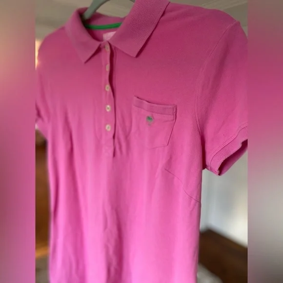 Lilly Pulitzer Polo Dress Tennis Green Trim Cottagecore Brunch Coquette Preppy - Picture 3 of 9